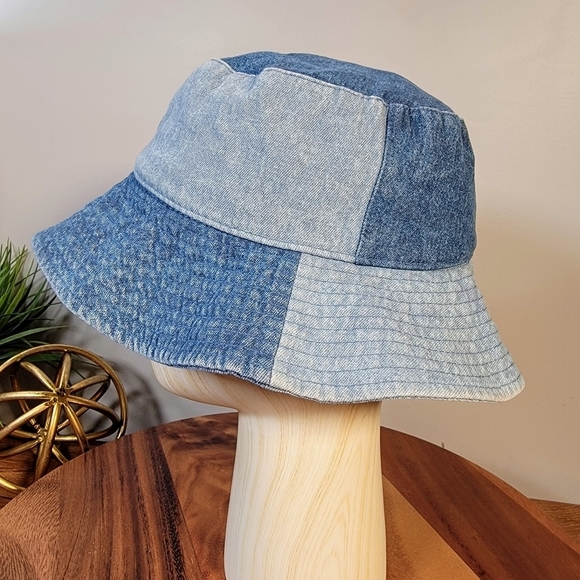 Universal Thread Patchwork Denim Bucket Hat Retro 90s Y2K vibes Size Women OSFM - Picture 5 of 17